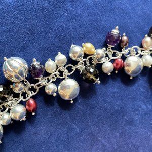 Arte D’Argento 8” Italy 925 Sterling Gemstone Charm Bracelet - SmartClasp